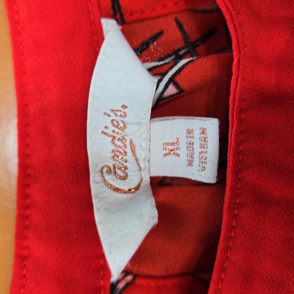 Candies Women's Tank, Red with floral pattern, Size XL - Picture 5 of 6